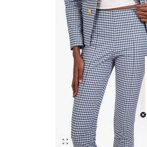 Veronica Beard Cottage Blue Gingham Pants Career Old Money Classic Preppy Sz4